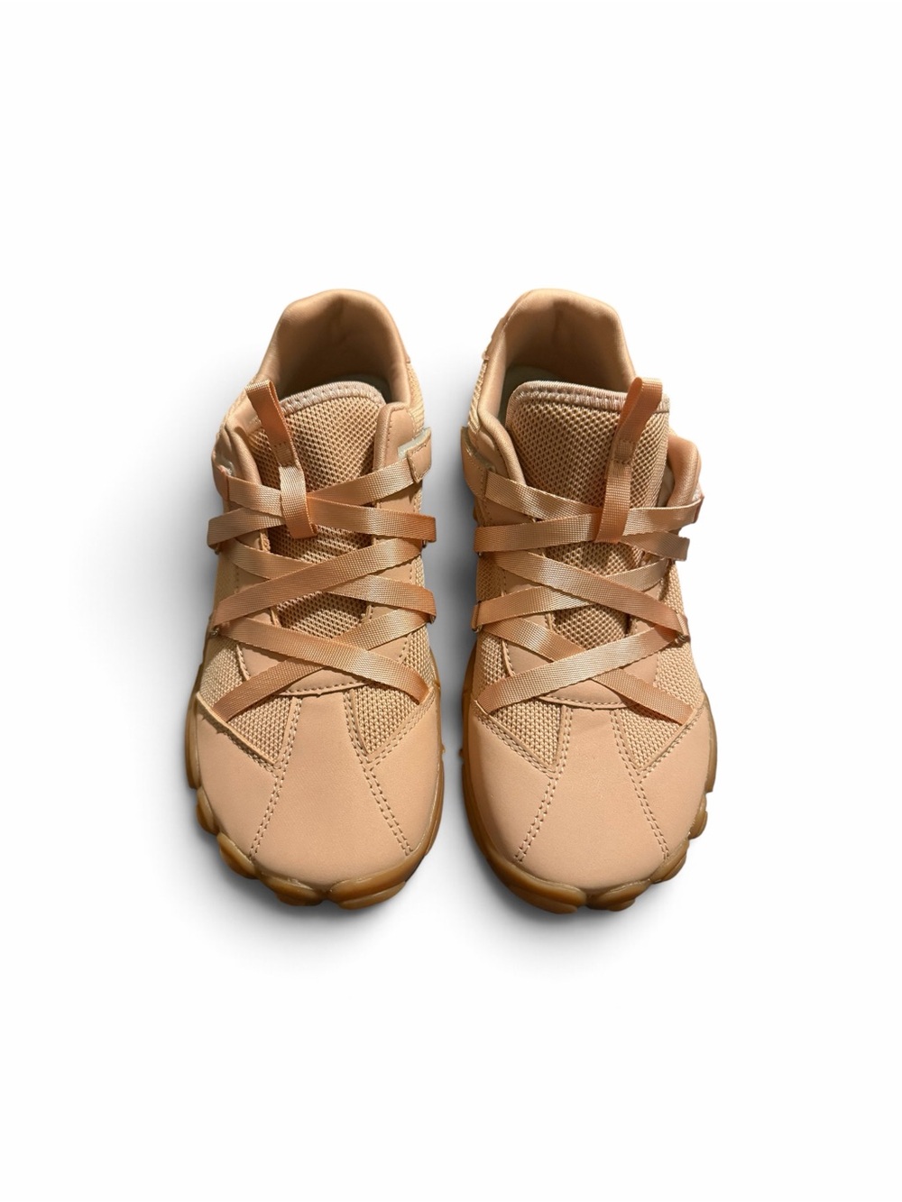 Women's Tan Athletic Sneakers with Breathable Mesh